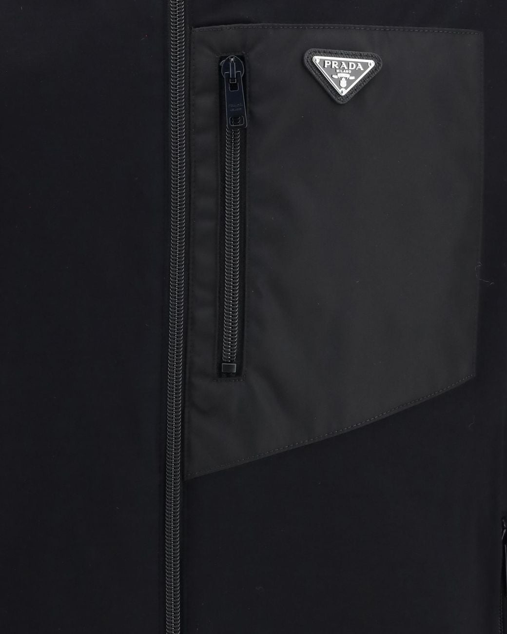 Prada Blue Logo Plaque Zip-Up Hoodie for men