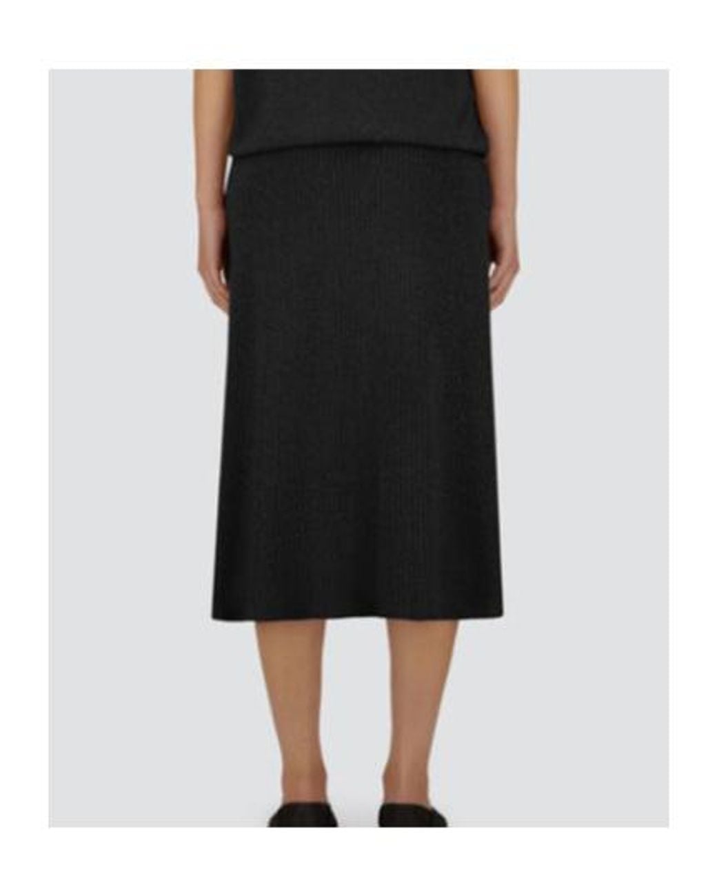 Herno Black Ribbed Midi Skirt
