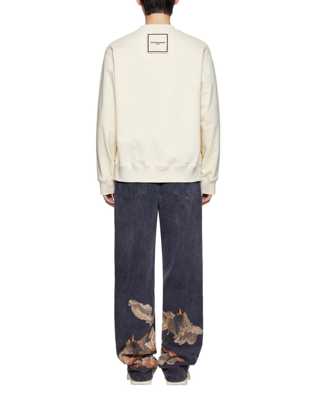 Wooyoungmi Natural Round Collar Long Sleeve Sweater for men
