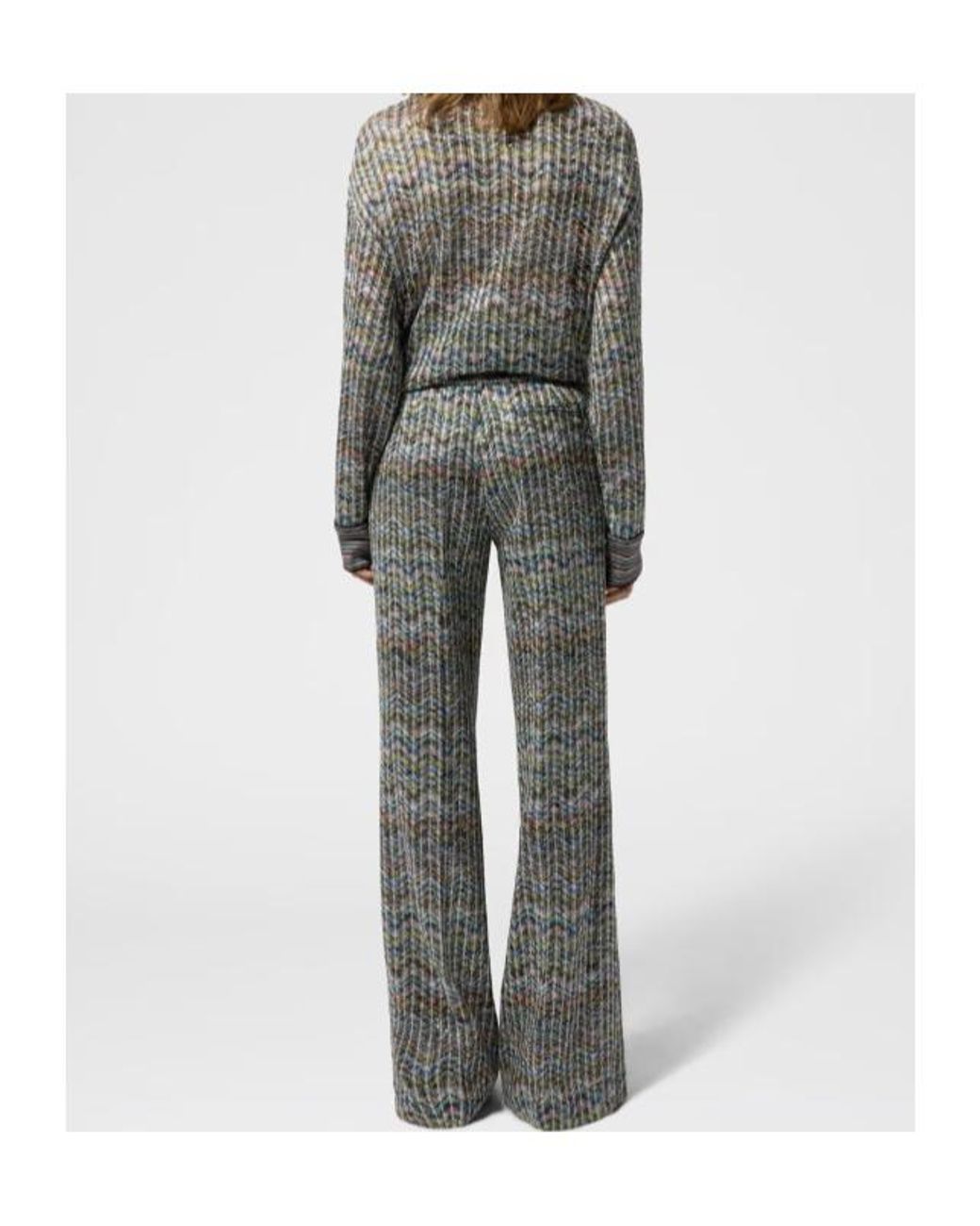 Missoni Gray Metallic Patterned Knitted Trousers