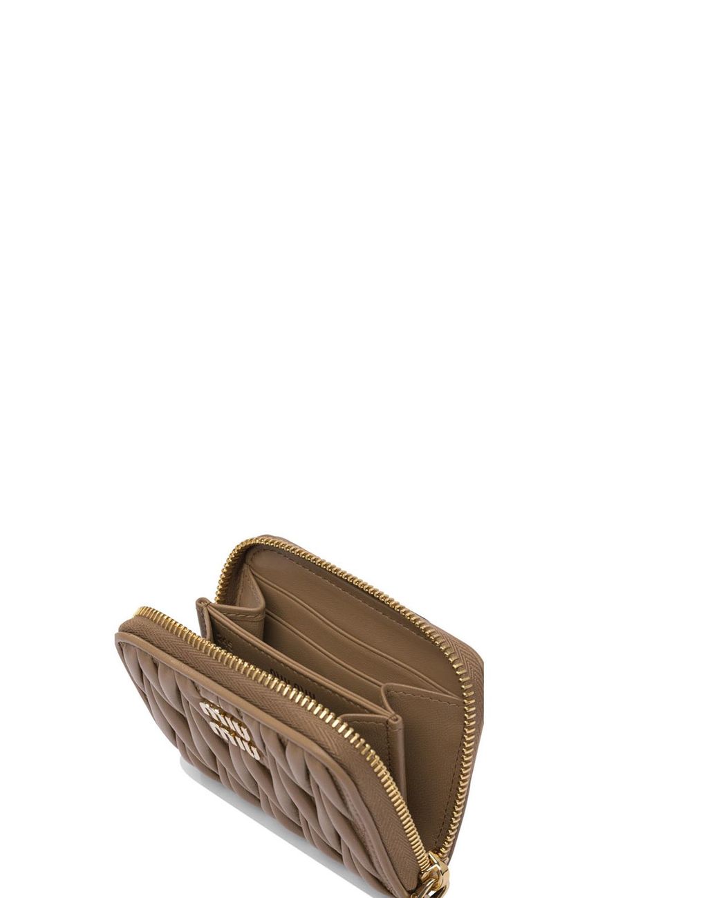 Miu Miu Brown Matelassé Coin Purse