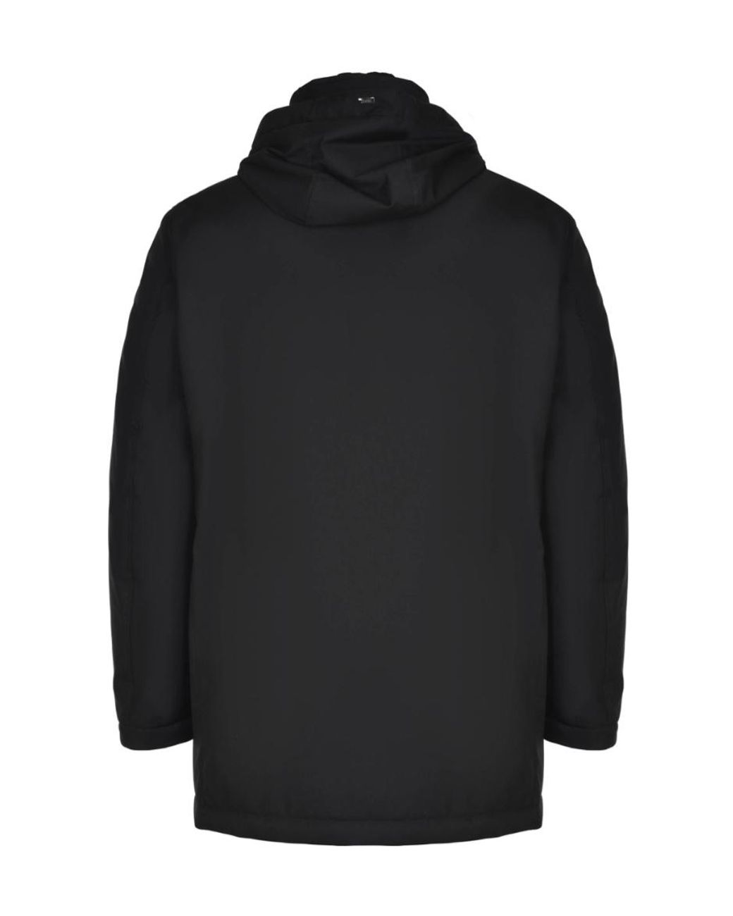 Herno Black Long-Sleeved Hooded Down Jacket for men