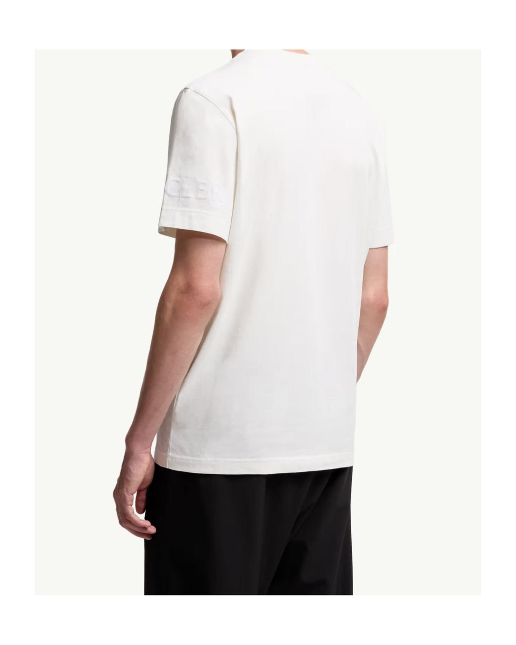 Moncler White Logo Patch Crewneck T-Shirt for men