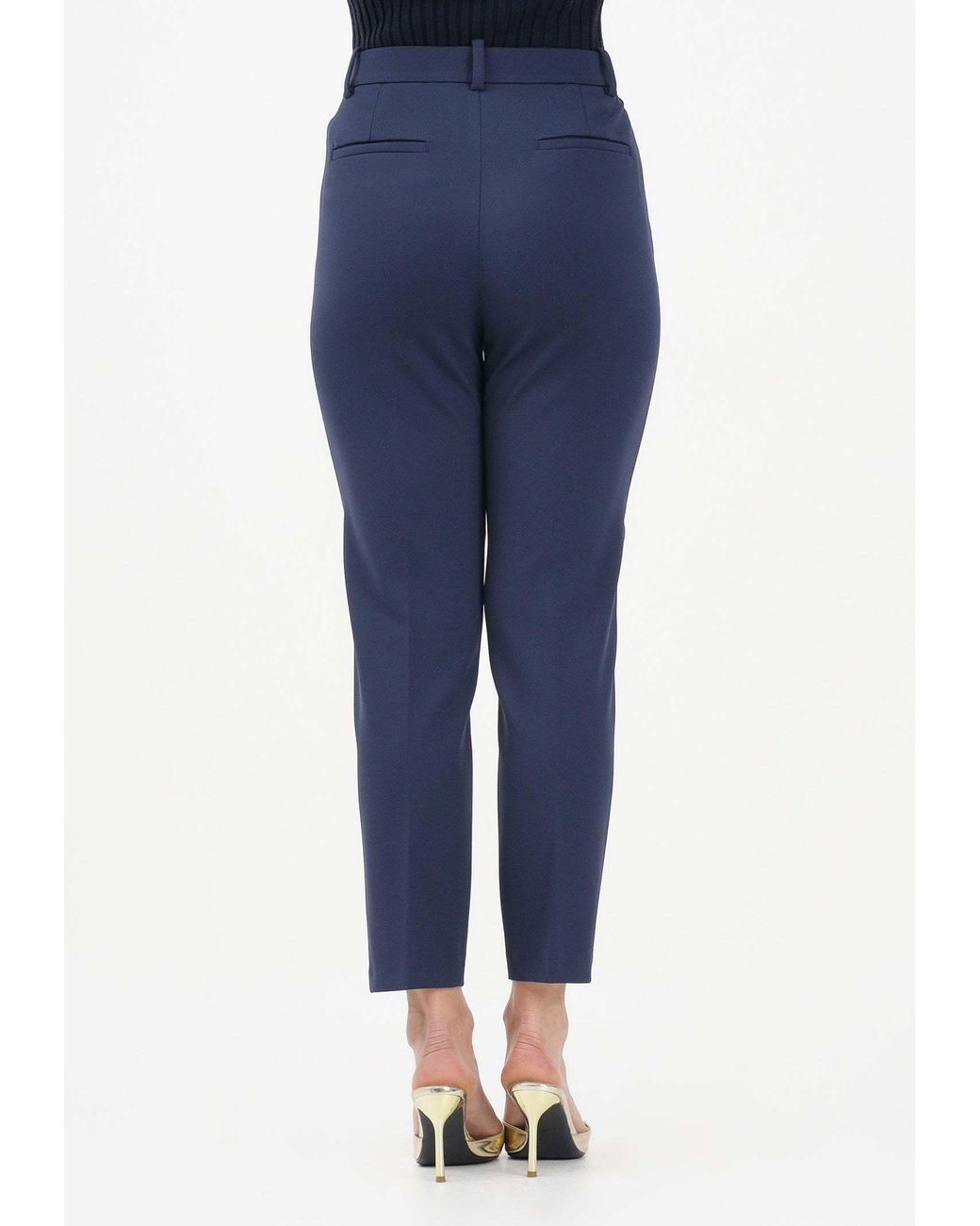 Pinko Blue Straight-Leg Trousers