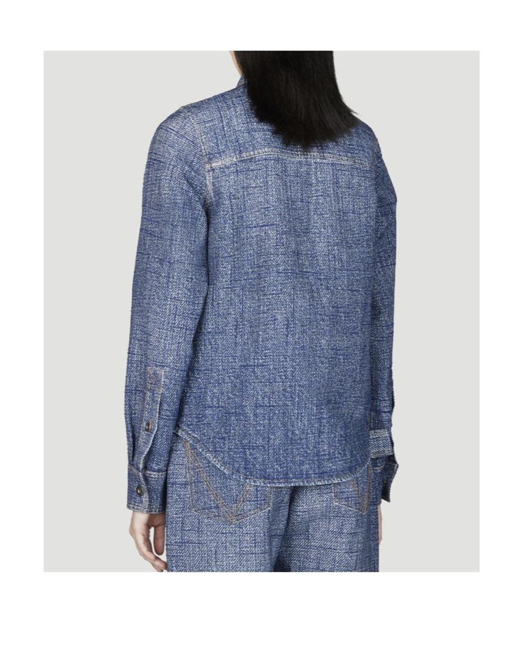 Bottega Veneta Blue Long Sleeved Buttoned Shirt