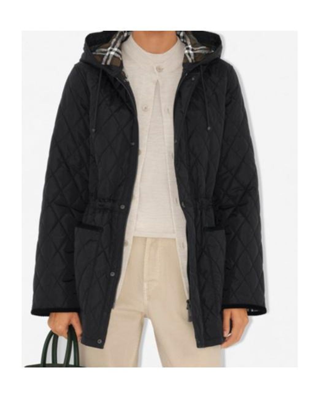 Burberry Black Devon Quilted Hooded Parka