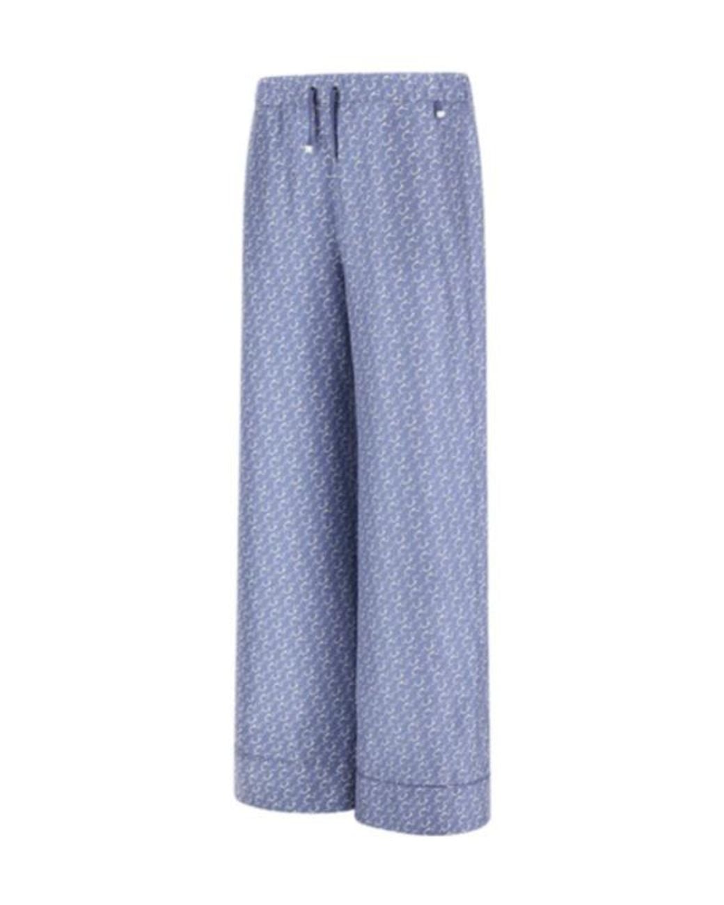 Herno Blue Drawstring Patterned Trousers