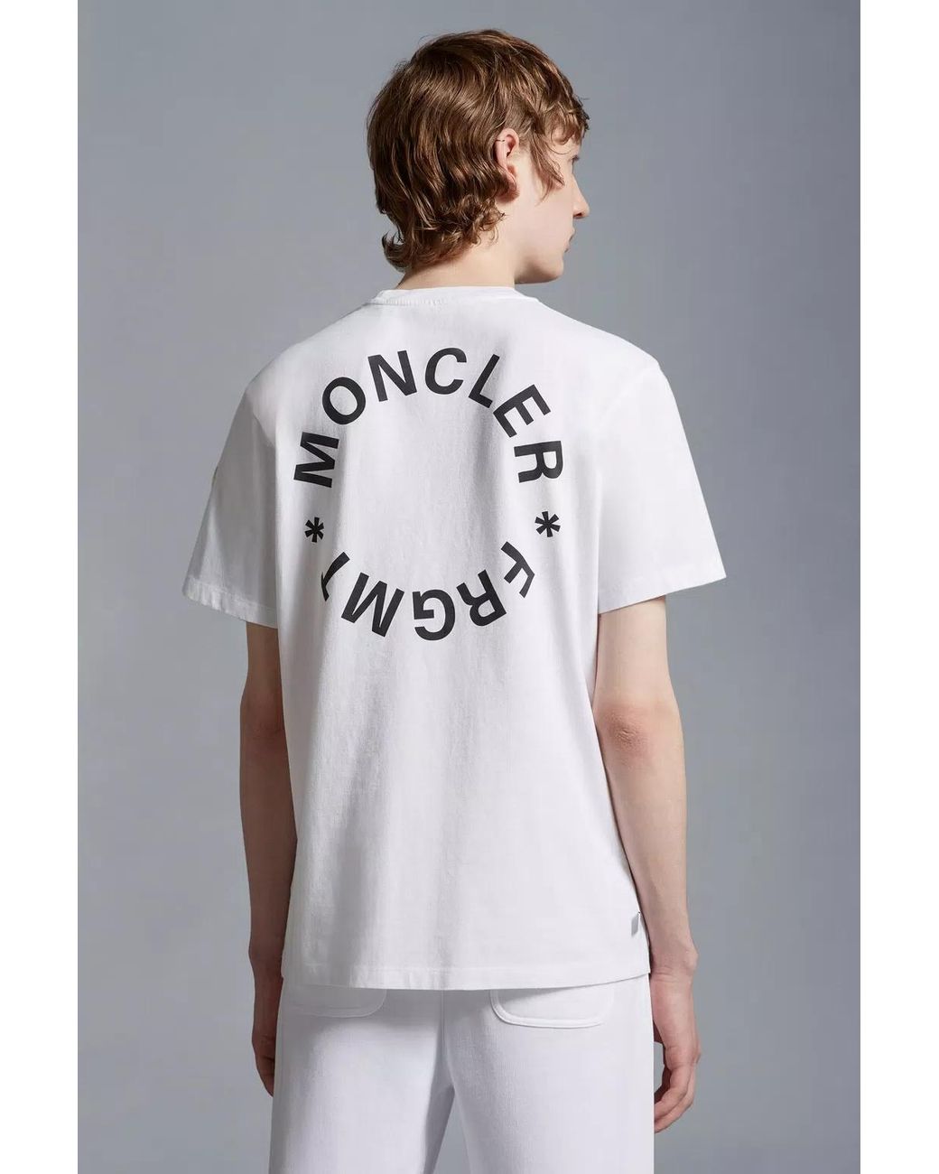 Moncler White Logo Motif T-Shirt for men