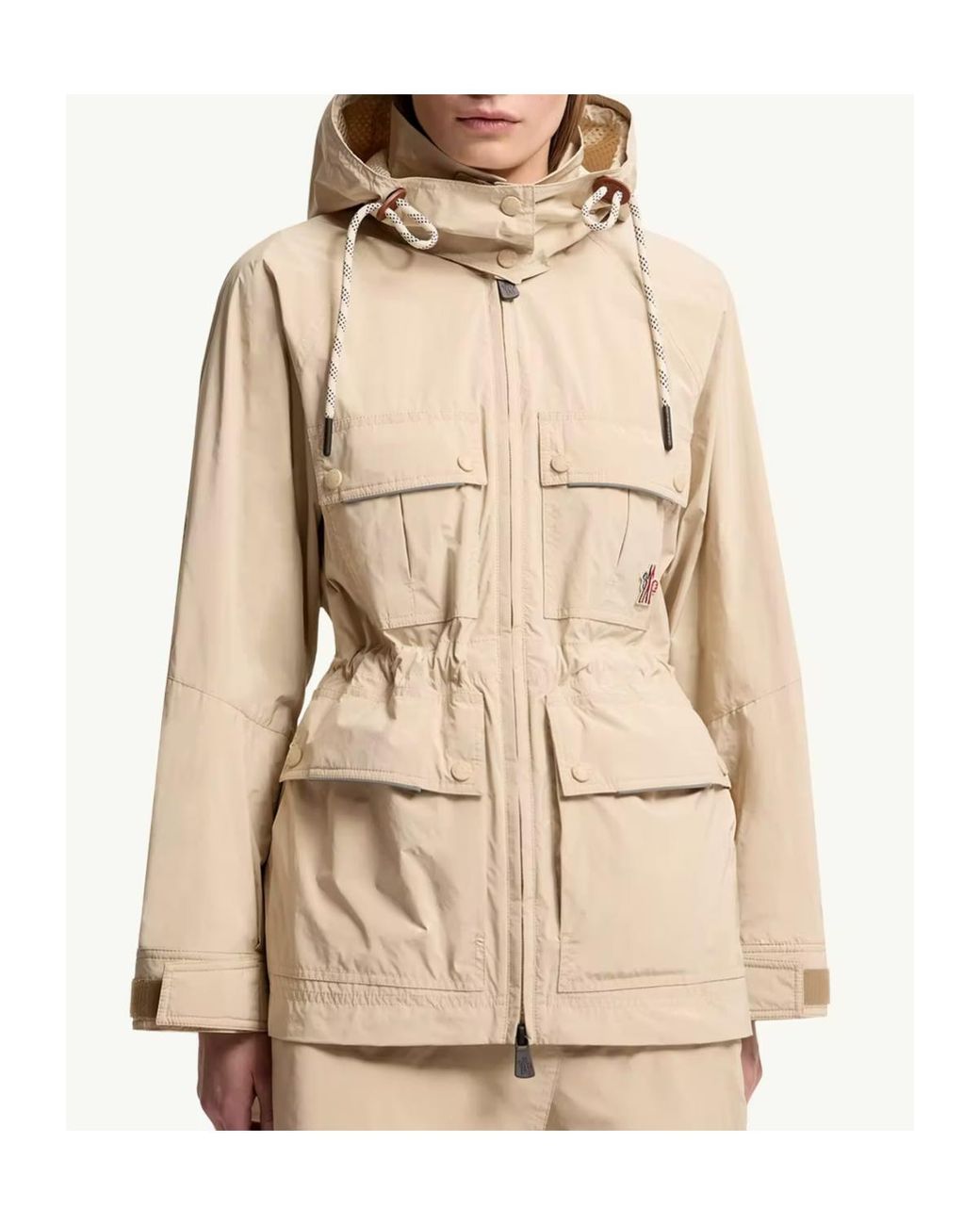 Moncler Natural Grenoble Lerozel Hooded Field Jacket