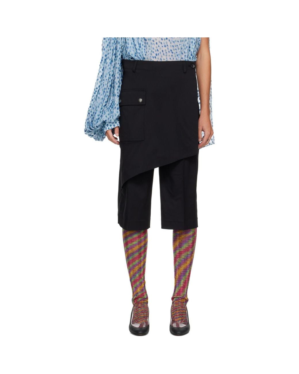 Kiko Kostadinov Black Linnet Wrap Trousers
