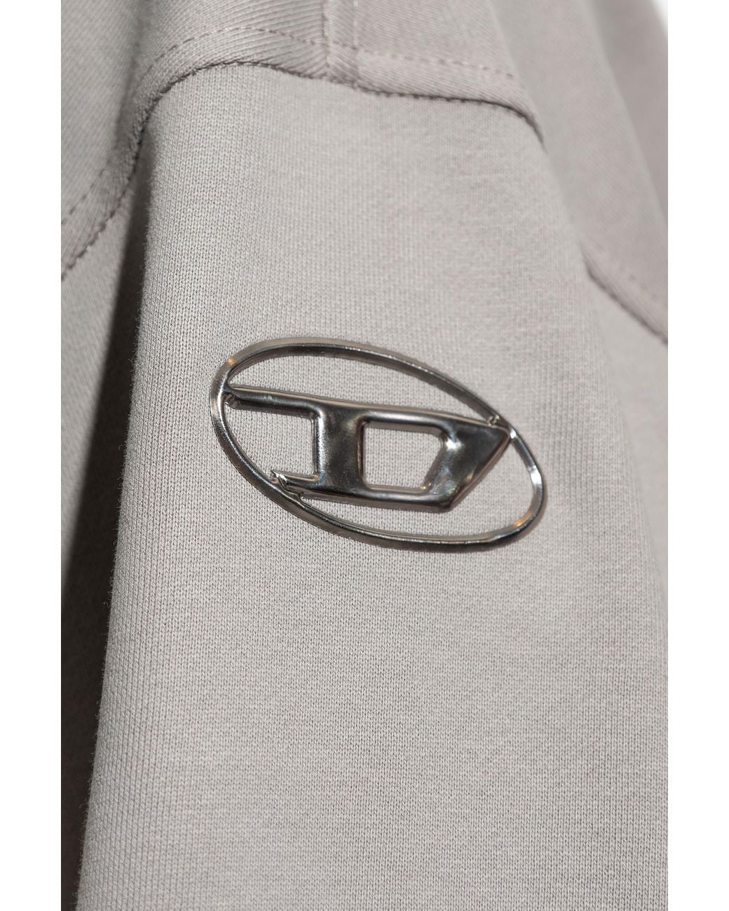 DIESEL Gray Oval-D Oversized Sweatshirt for men