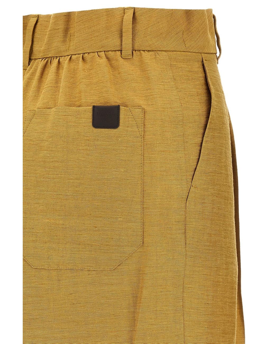 Max Mara Yellow Efedra Pleated Straight-Leg Trousers