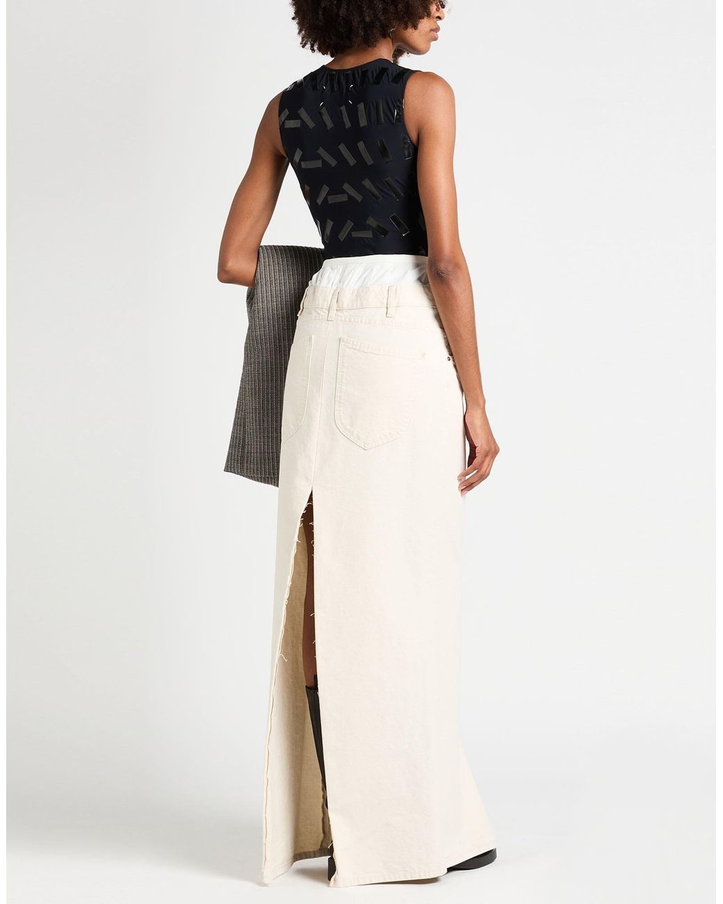 Maison Margiela White Long Skirt