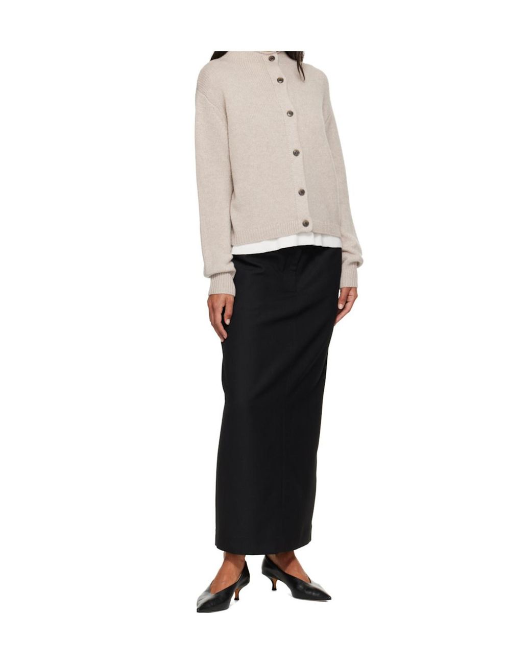 Lisa Yang Natural Zirelle Button-Up Cardigan