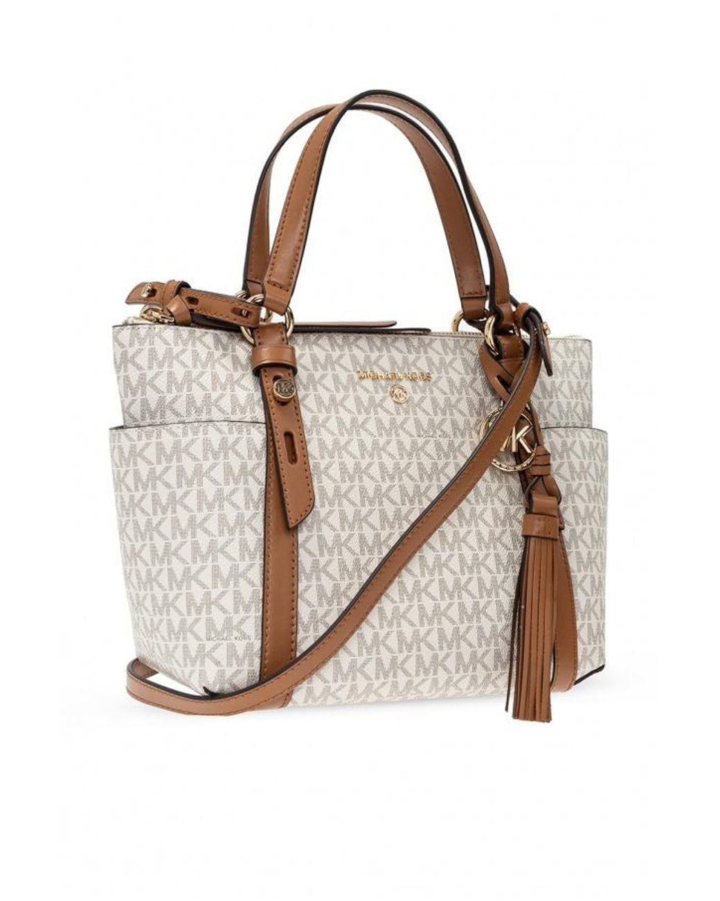 MICHAEL Michael Kors Brown Sullivan Logo Plaque Small Tote Bag