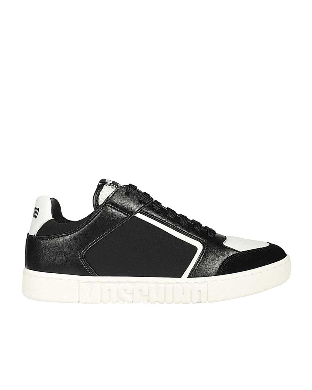 Moschino Black Tie Low-Top Sneakers for men