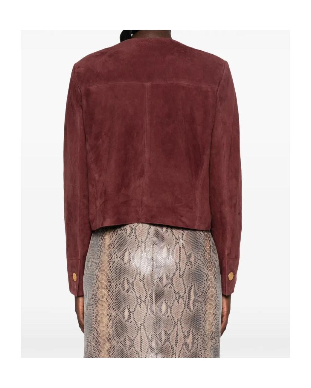 Arma Red Lorenne Goat-Suede Jacket