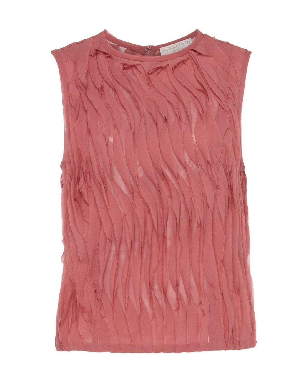 Ulla Johnson Pink Bias Cut Chiffon Sleeveless Top
