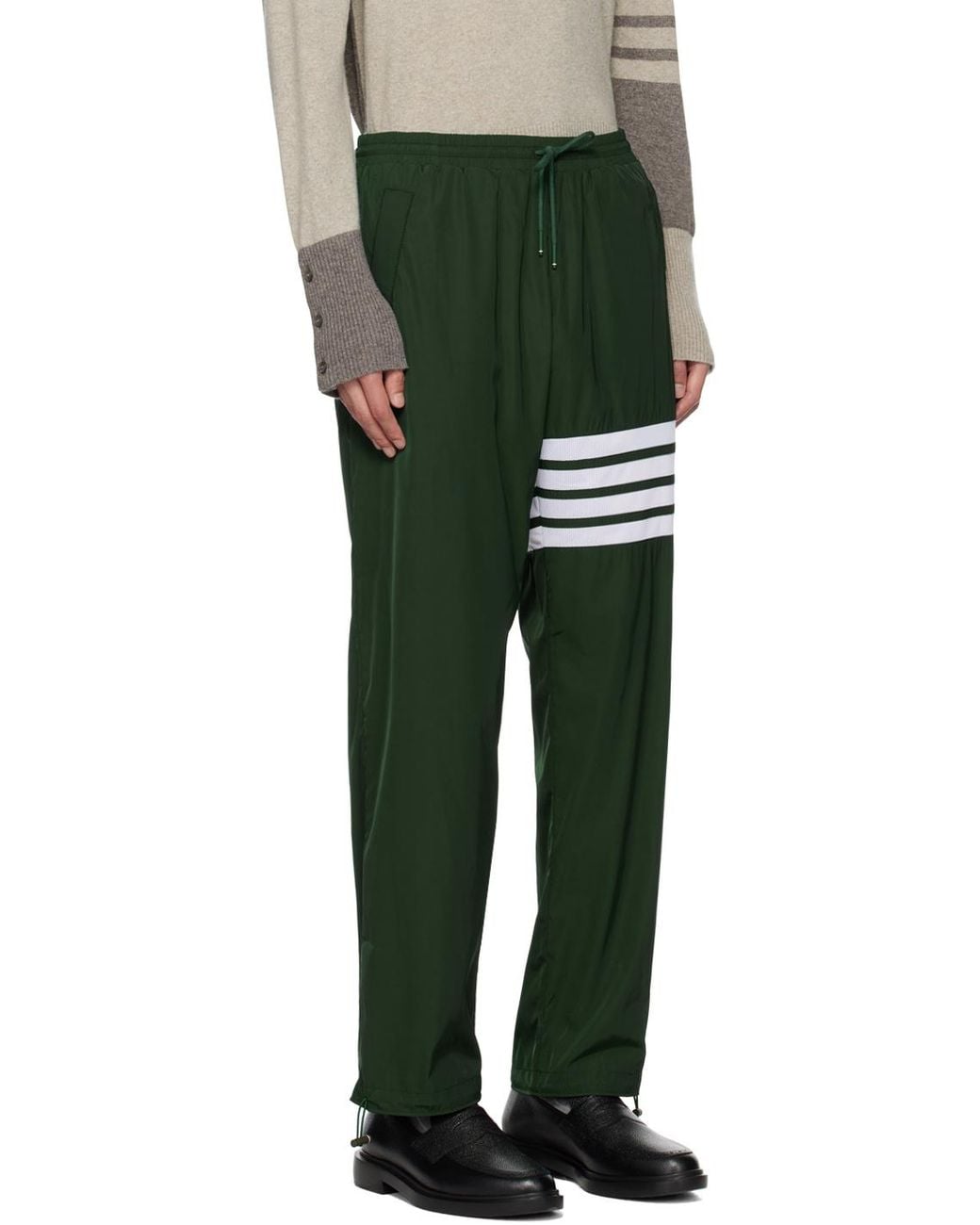 Thom Browne Green Logo-Patch Track Pants for men