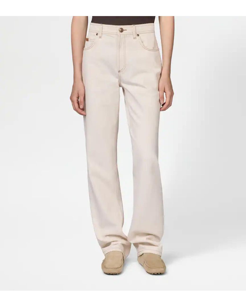 Tod's White Waistband Denim Trousers
