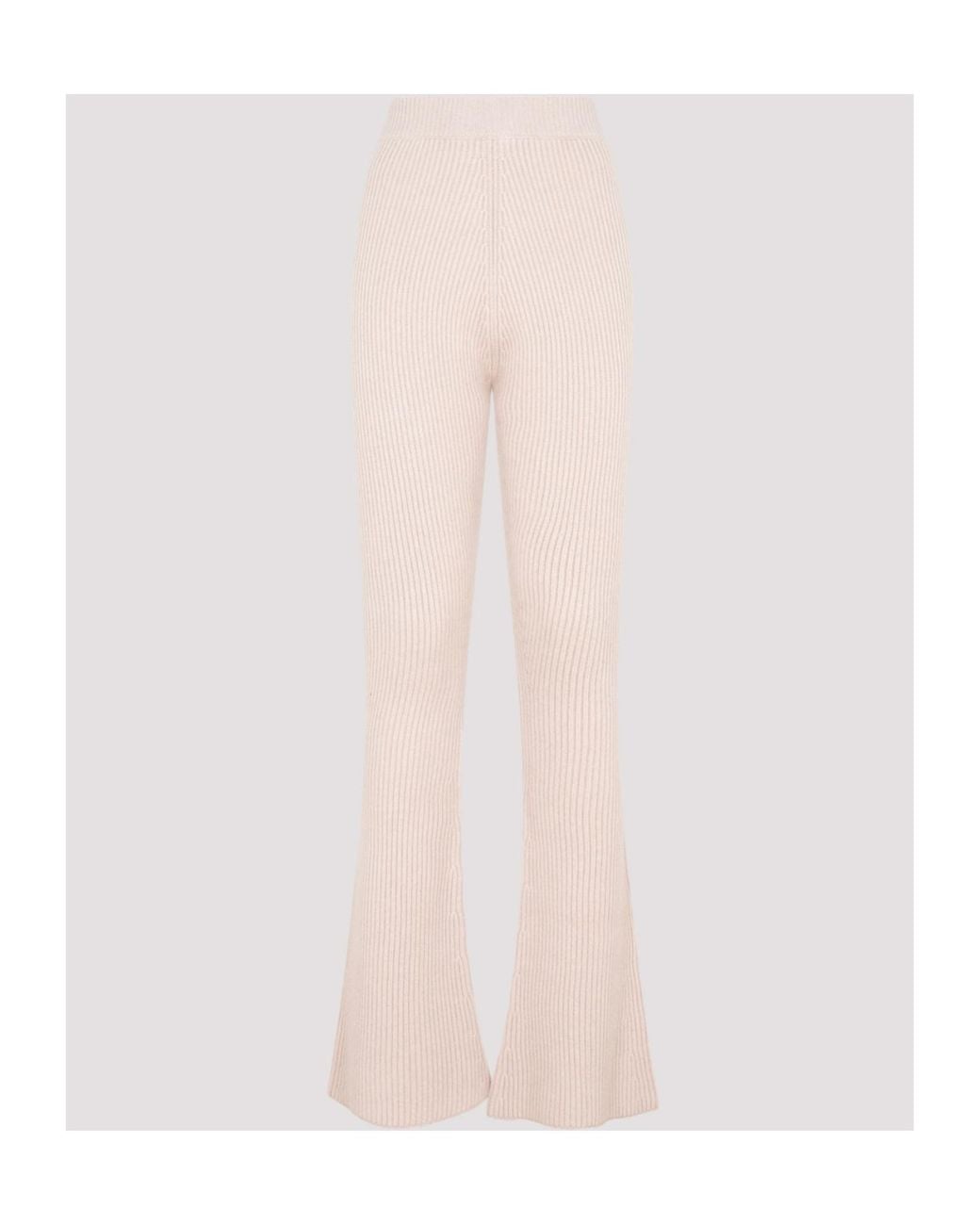 Peserico White Flare Knit Rib Pants