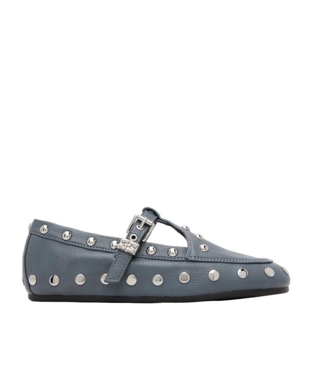 Ganni Blue Round-Toe Flats