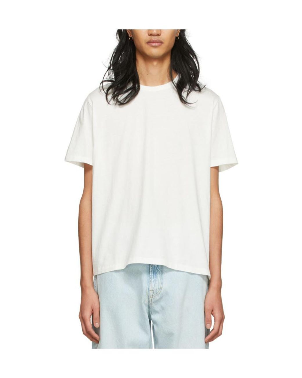 Our Legacy White New Box Crewneck Jersey T-Shirt for men