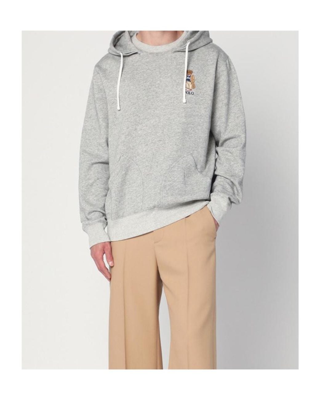 Polo Ralph Lauren Gray Polo Bear Fleece Hoodie for men