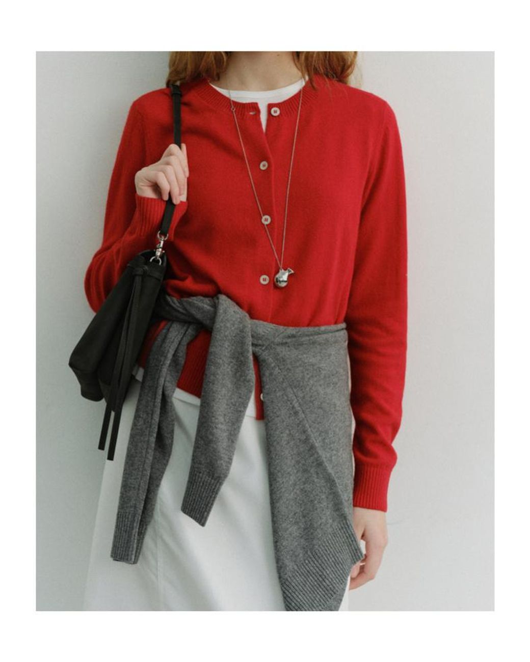 DUNST Red Long-Sleeve Cardigan