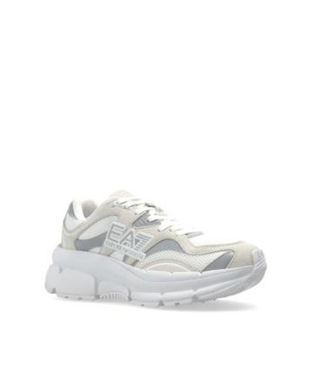 EA7 White Mesh Panelled Chunky Sneakers