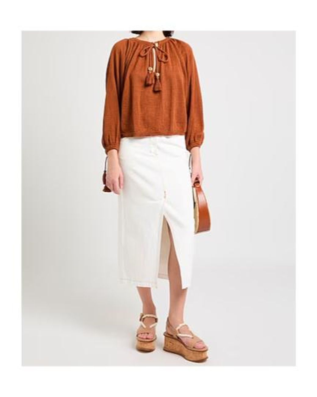 Max Mara Brown Tie Shirt