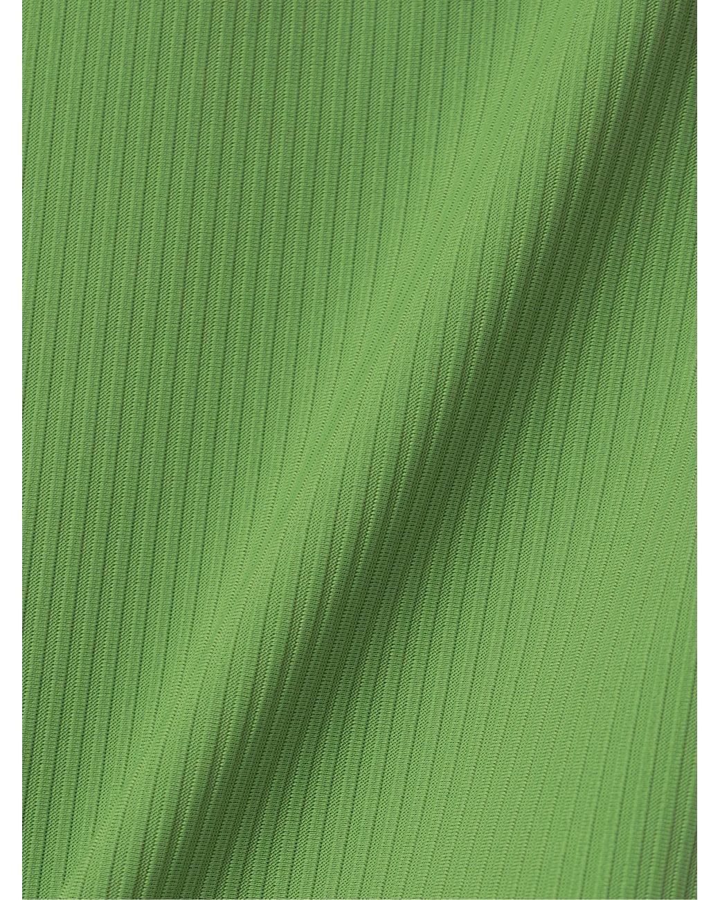 Staud Green Cleo Bead-Embellished Ribbed Bikini Top
