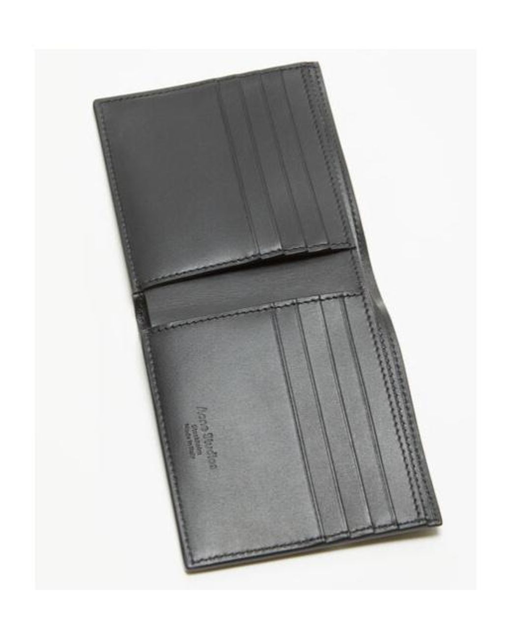 Acne Black Logo Printed Folded Wallet for men