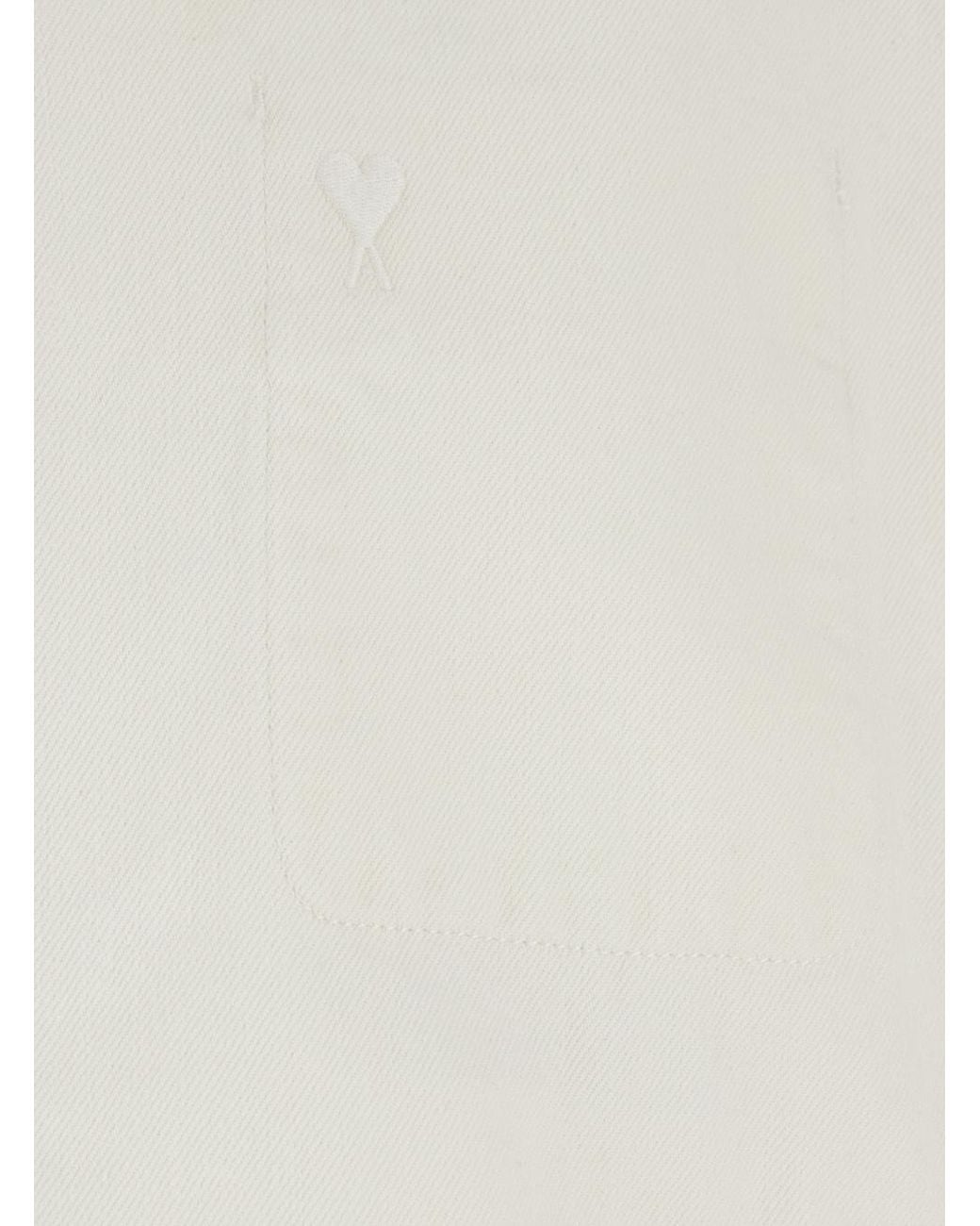 AMI White Ami Ami De Coeur Zip-Up Jacket for men