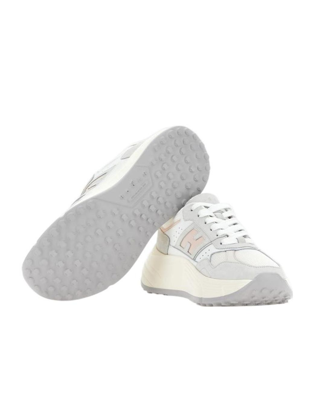 Hogan White Hi-Fi Lace-Up Sneakers