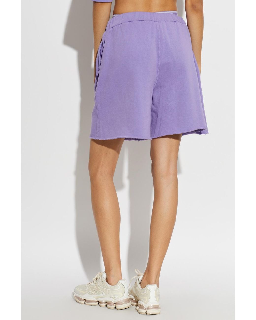 Moschino Purple Logo Waist Bermuda Shorts