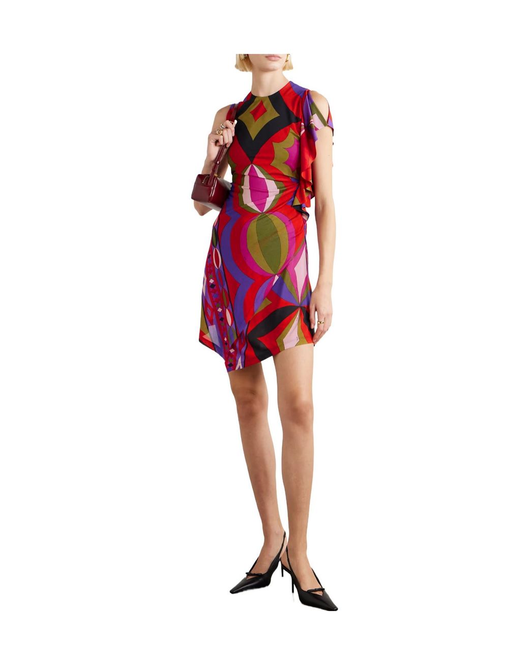 Emilio Pucci Red Printed Jersey Mini Dress