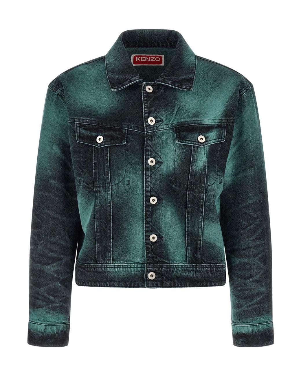 KENZO Green Boke Heart Puffer Jackets for men
