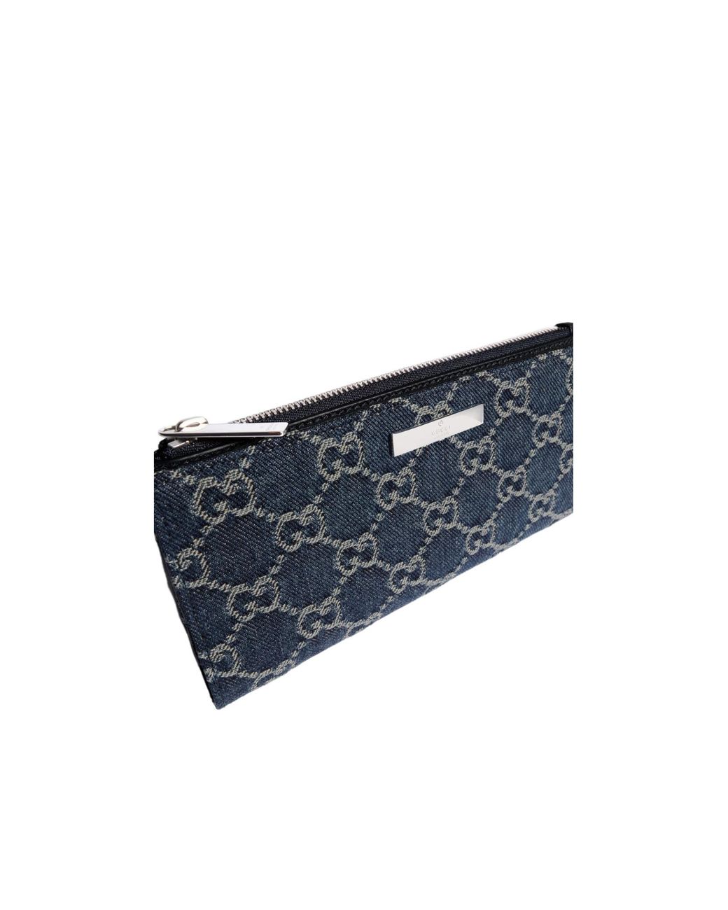 Gucci Blue Logo Plaque Long Wallet