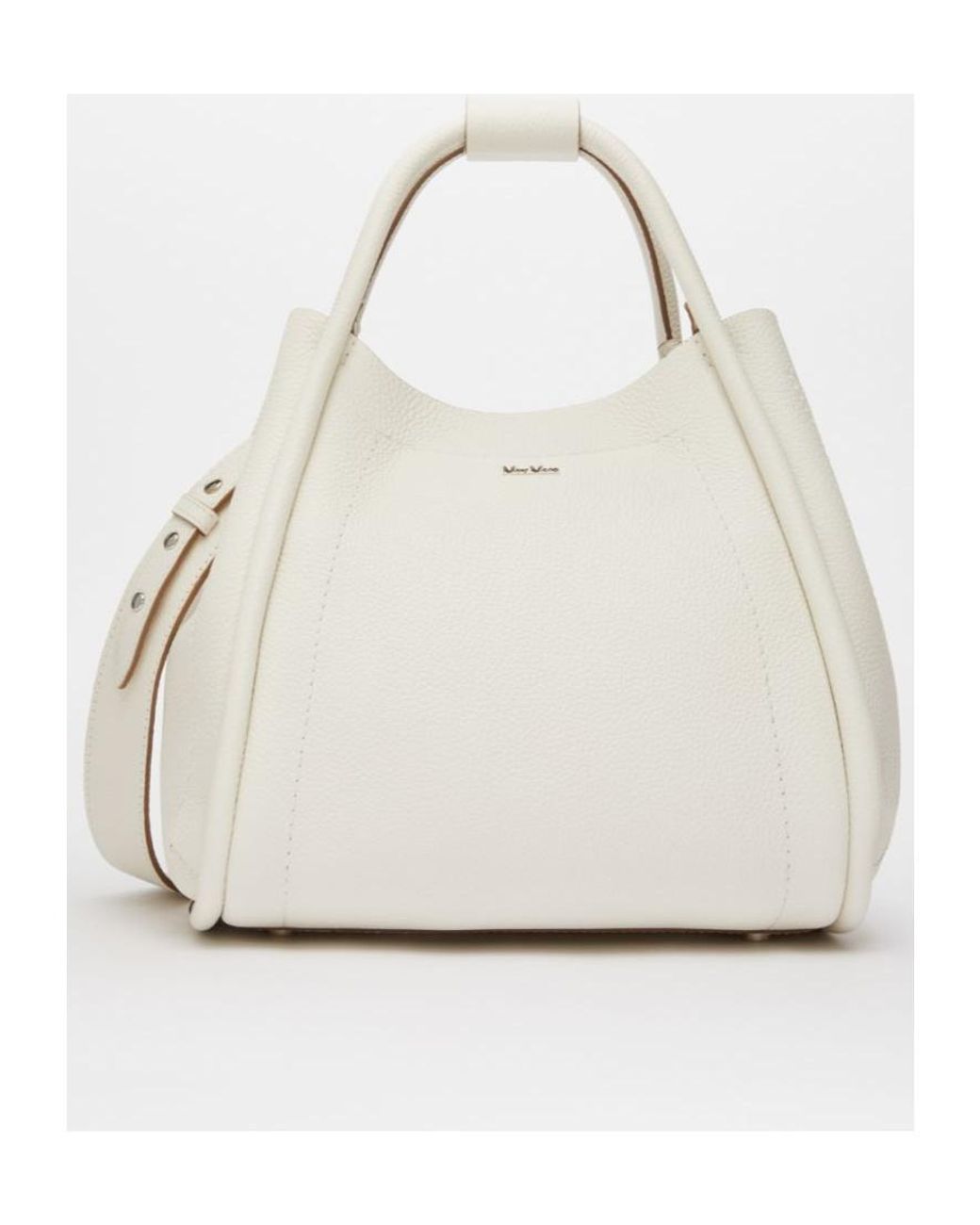 Max Mara White Logo Plaque Top Handle Bag