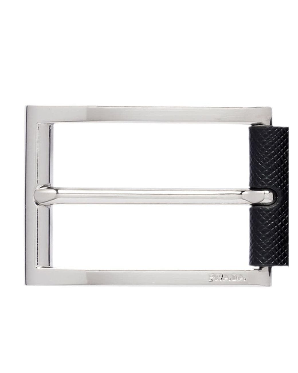 Prada Black Saffiano Buckle Belt for men
