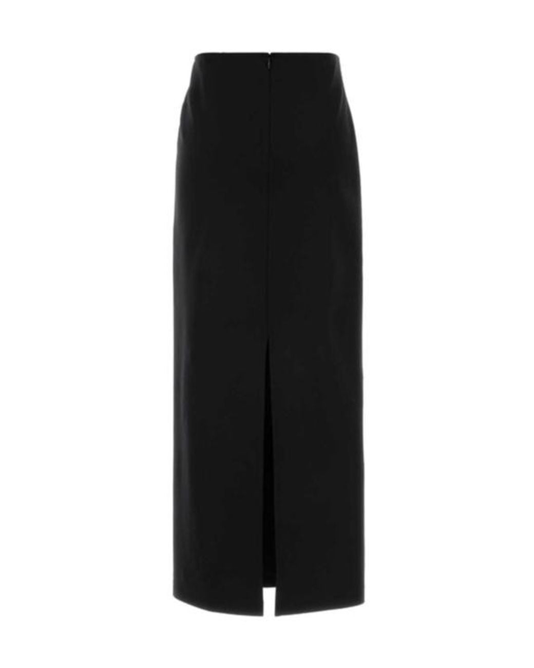 Jil Sander Black Back-Slit Midi Skirt