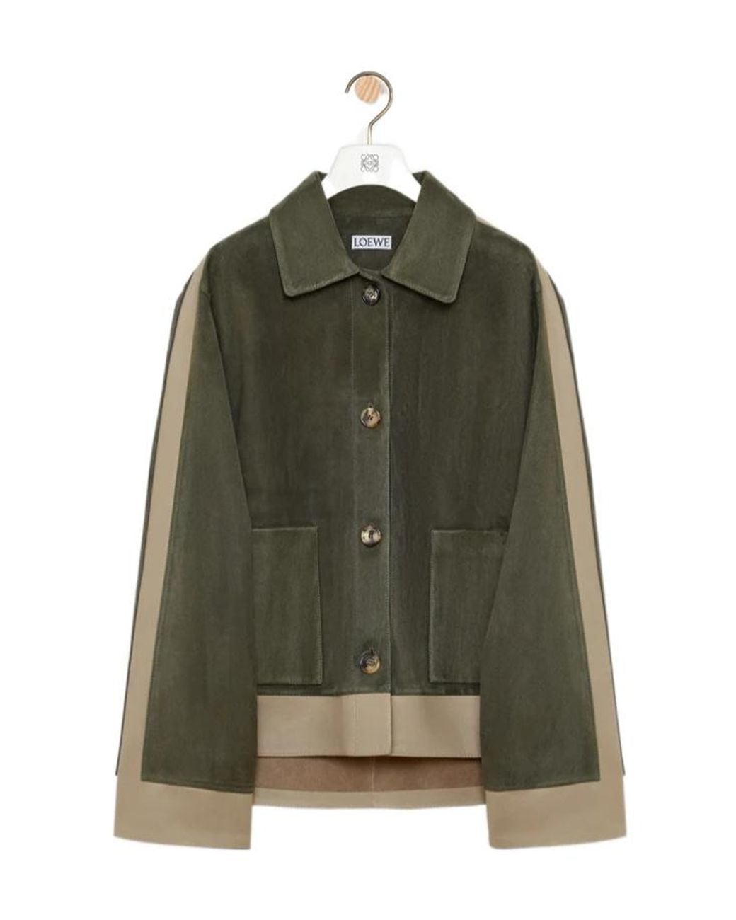 Loewe Green Long-Sleeved Casual Jacket
