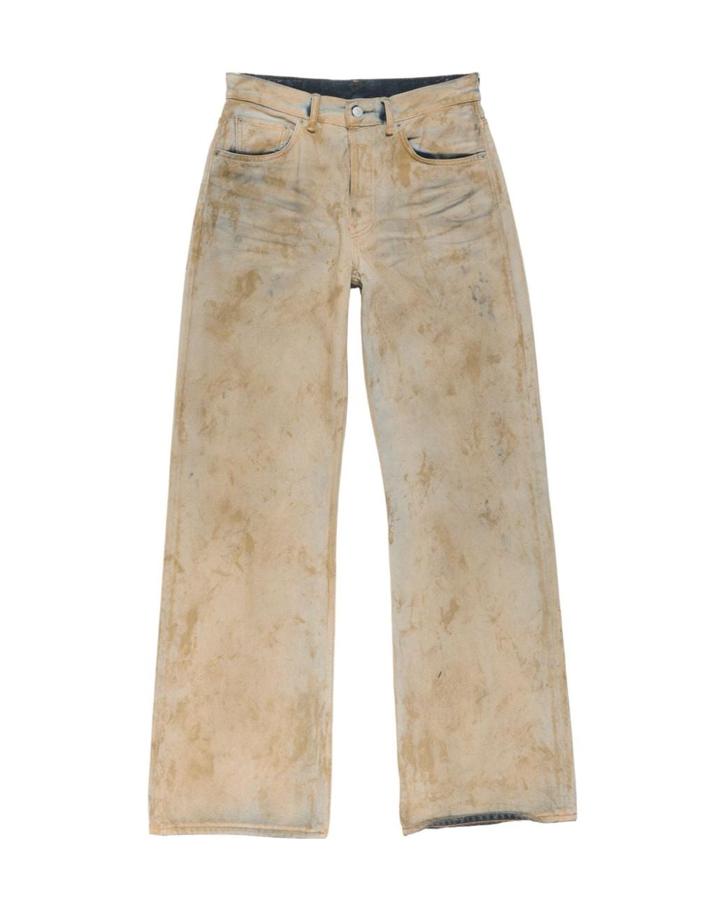 Acne Natural Patch Denim Wide-Leg Jeans