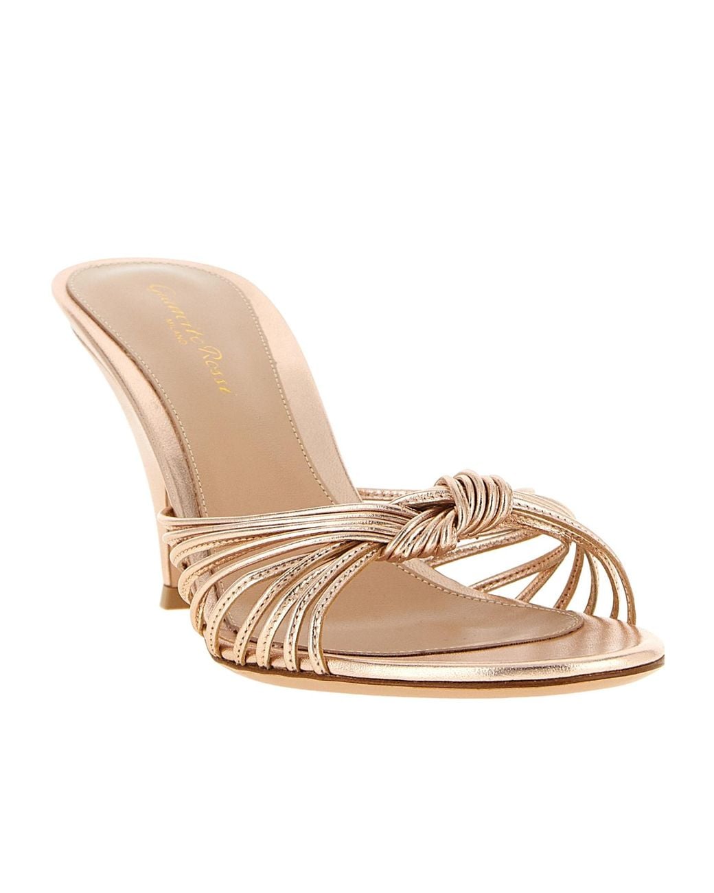Gianvito Rossi Natural Sofia Knotted-Strap Mules
