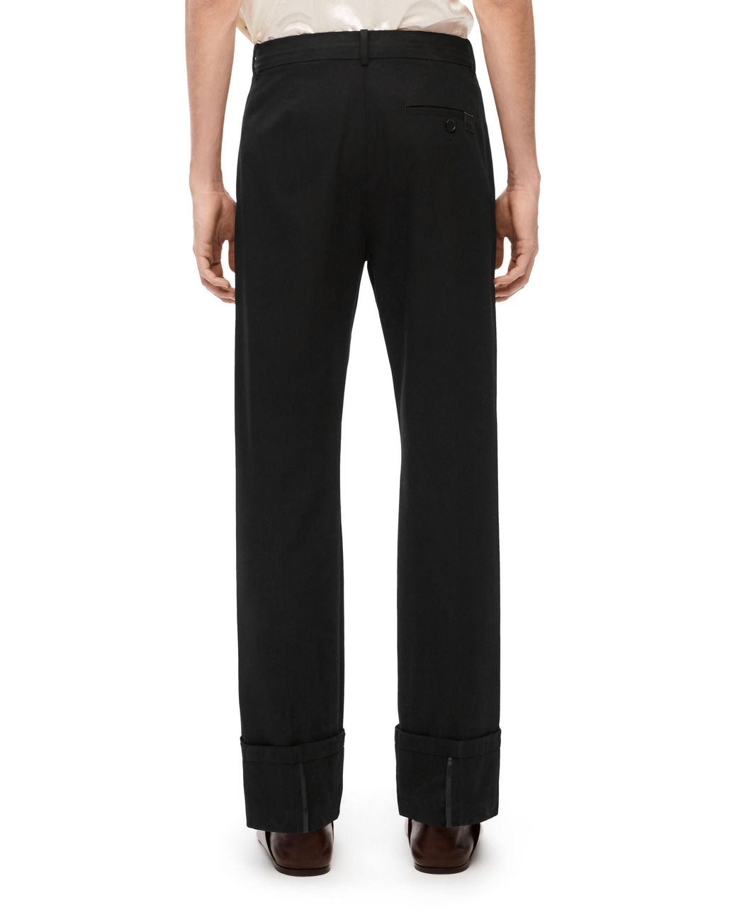 Loewe Black Fisherman Turn-Up Trousers for men