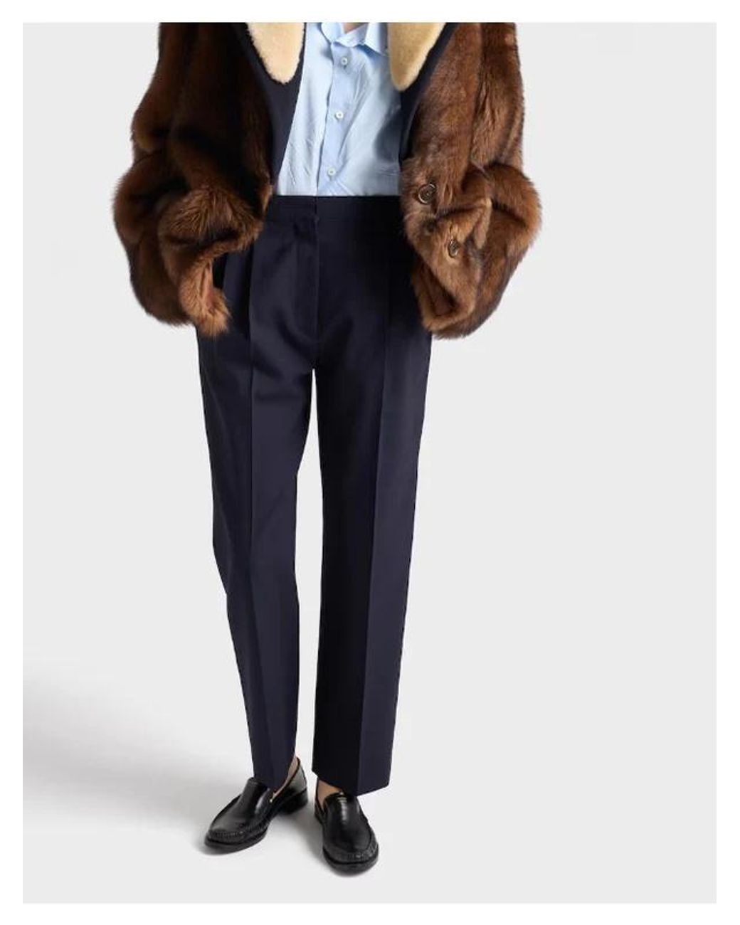 Prada Blue Casual Pants With Belt Loops