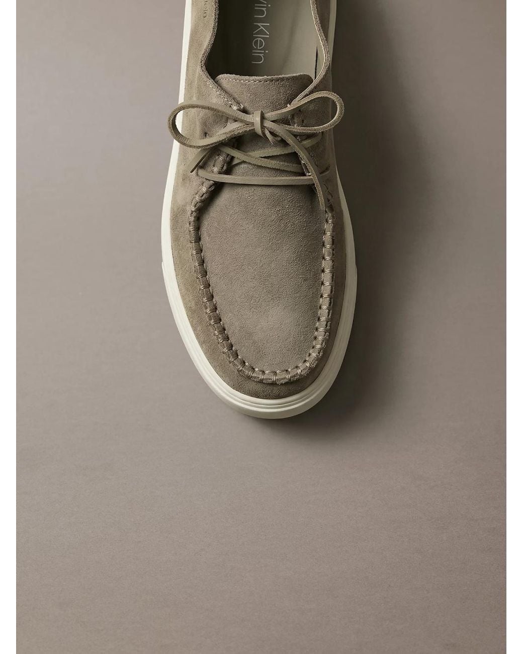 Calvin Klein Brown Moc-Toe Low-Top Sneakers for men