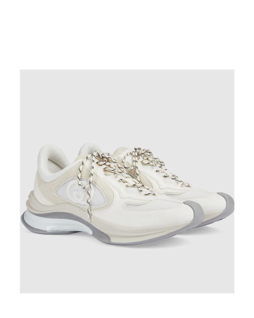 Gucci White Run Interlocking G Low-Top Sneakers for men