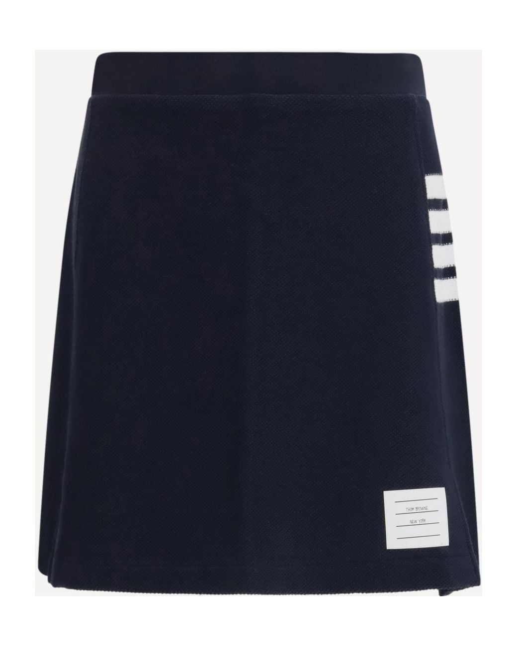 Thom Browne Blue Pique Label Appliqué 4-Bar Mini Skirt